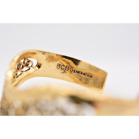 BCBGeneration Cuff Bangle Bracelet Antiqued Gold Filigree Design Chunky BinAW - Picture 11 of 12